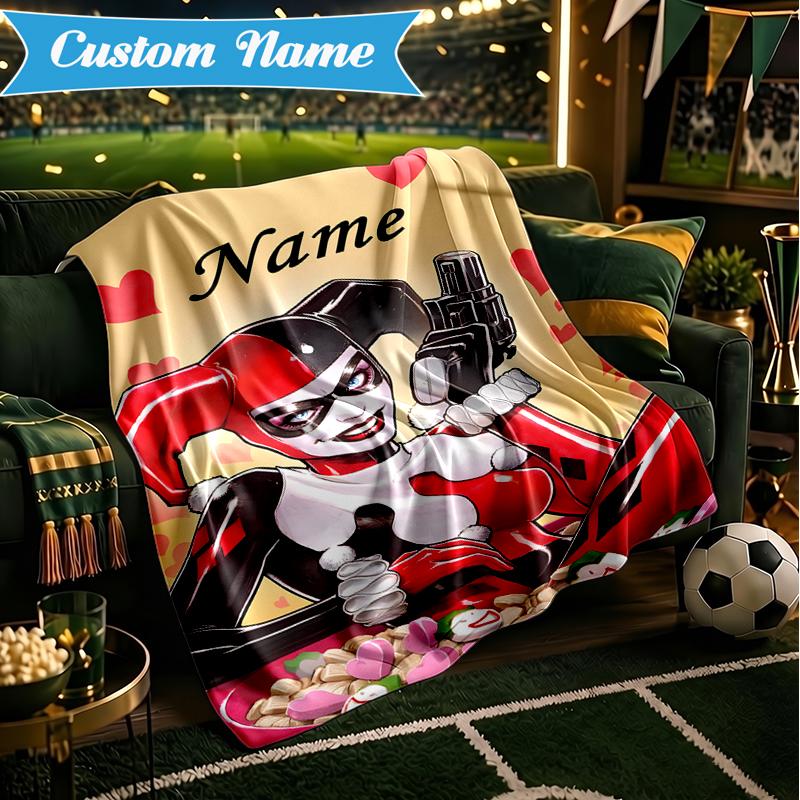 Custom Name Harley Card Blanket Lightweight Ideal Bedding Blanket Perfect for Travel, Camping, Living Rooms, Sofas, Christmas gift
