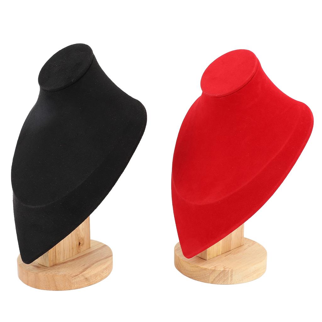 2 Stück Halsketten Mannequin Büste Ständer Herzförmig 3D Halsketten Büste Display Halter Mittel Rot Schwarz