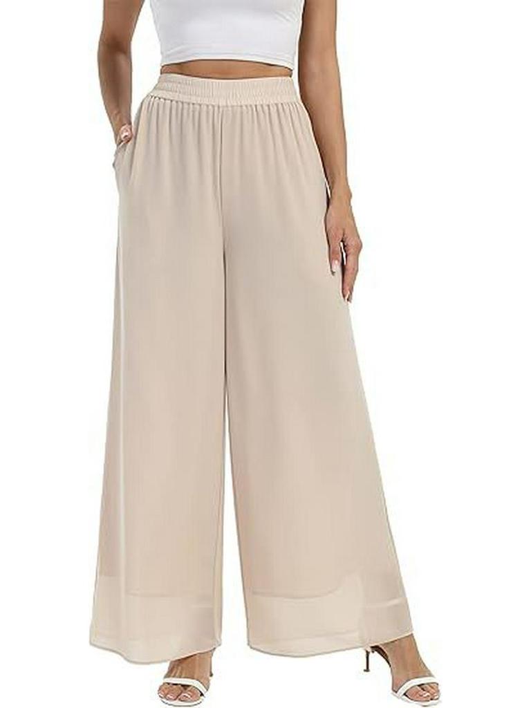 Spring/Summer 2026 European & American Casual Chiffon Wide-Leg Pants: Hot Selling Loose-Fit Fashion