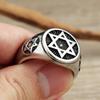 Vintage Punk Star Of David Ring Stainless Steel Hexagram Biker Jewelry Gift For Men Women Fashion Amulet