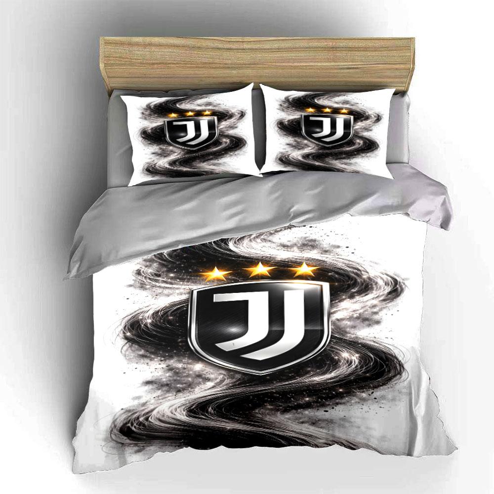 Juventus-Logo, wirbelnde Muster. Bettwäsche-Sets Bettbezug-Sets Bettbezüge Kissenbezüge(1 * Bettbezug 2 * Kissenbezüge, ohne Bettdecke)