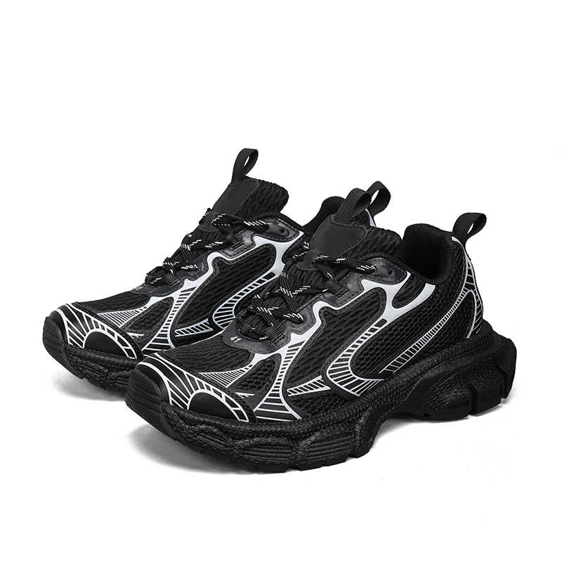 Fashion With Holes Chunky Fashionable Men's Footwear Mens Boots Size 45 Shoes High Sneakers Husband Sport Universal Brands High-end