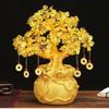 Goldener Glücksbaum Chinesischer Barren Kristall Glücksbaum Ornament Reichtumsornament Heim Büro Tischdekoration Tischplattenhandwerk
