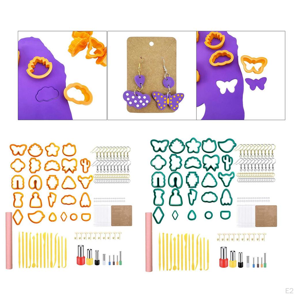 158 Piece Polymer Clay Cutter 25 Shapes Geometric Multiple Earring Making Kit for