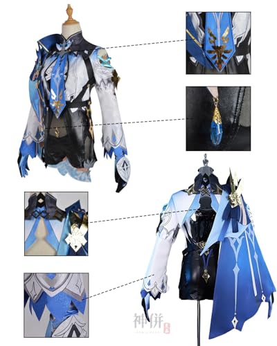 [Excellent Quality] Eula Lawrence Cosplay Costume with Wig, Knights of Favor, Genshin Impact, Adult Costume, School Festival, Event, Stage Outfit (Eul