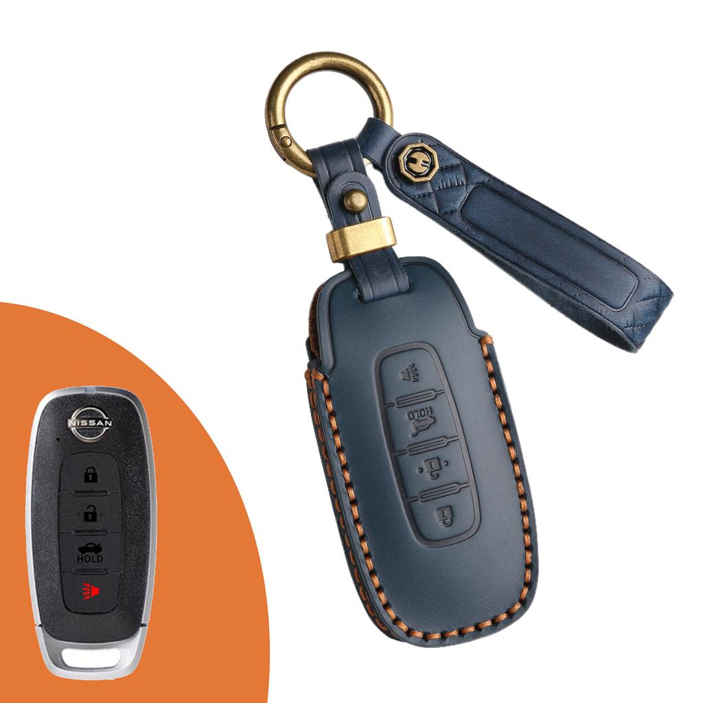 Gäller 2024 nya Nissan Teana nyckelfodral Dongfeng Nissan bilnyckelpåse första lagret kohud nyckelring