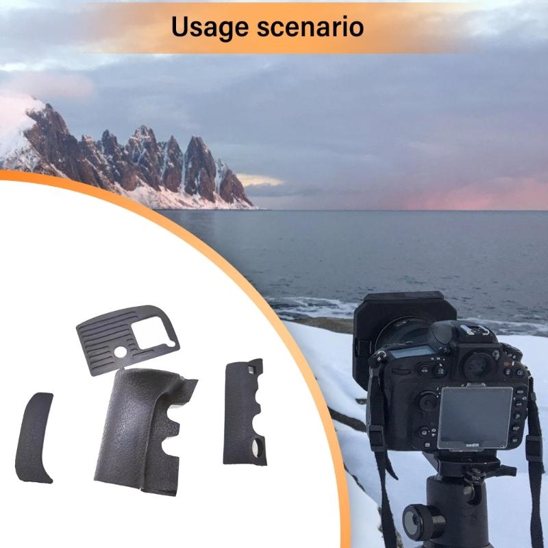 DSLR Camera Body Wrap Rubber Case Left Side + Bottom Skin Cover with Self-adhesive Tape Repair for D800