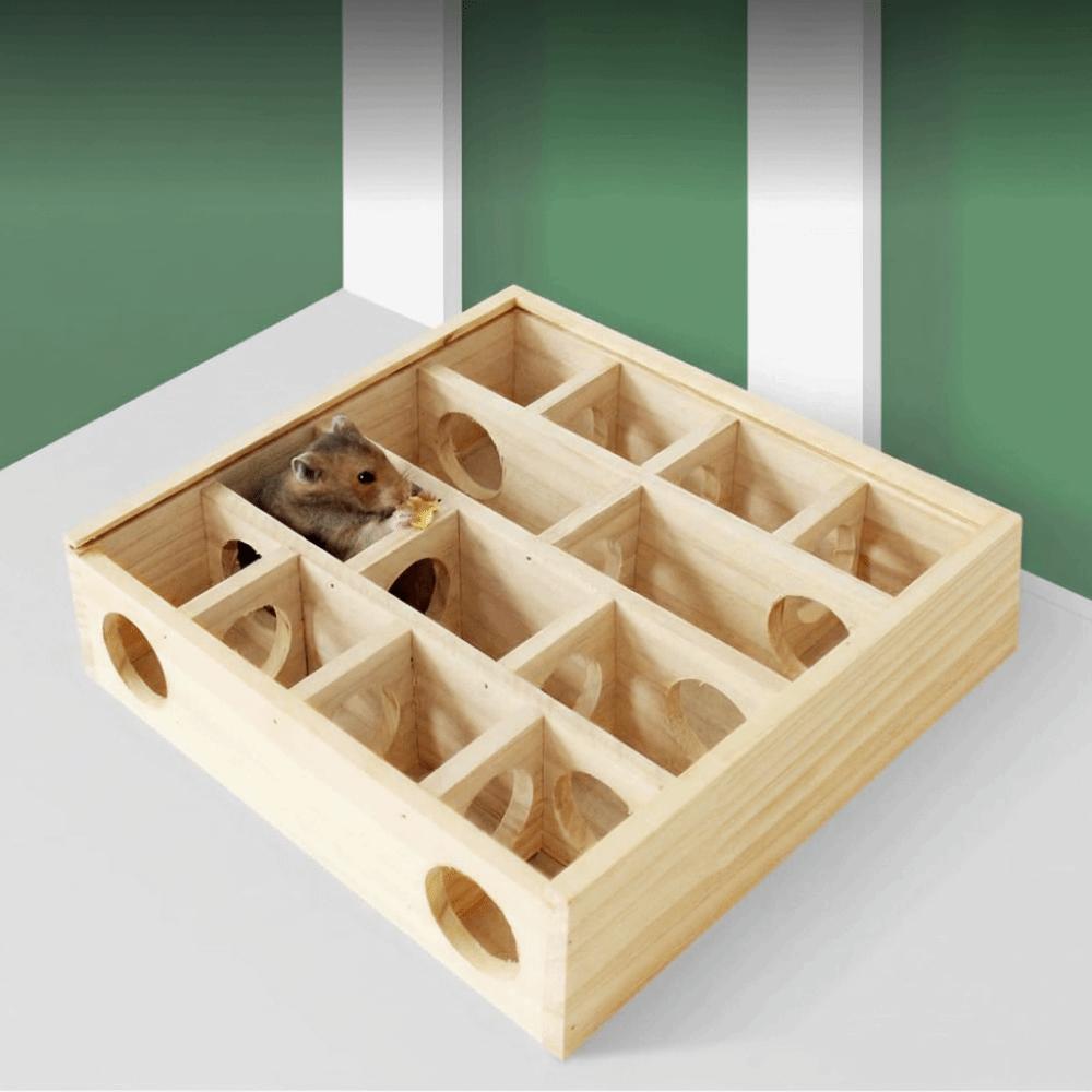 Exploration Hamster Tunnel Maze Wooden Pet Interactive Toy Guinea Pig Puzzle Toy  Exercise