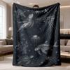 2026 New Arrival Flannel Blanket 1pc Heavyweight 250gsm Marine Life Flannel Blanket Sea Turtle & Jellyfish Print, Navy Blue & Golden Ocean Theme, AllS