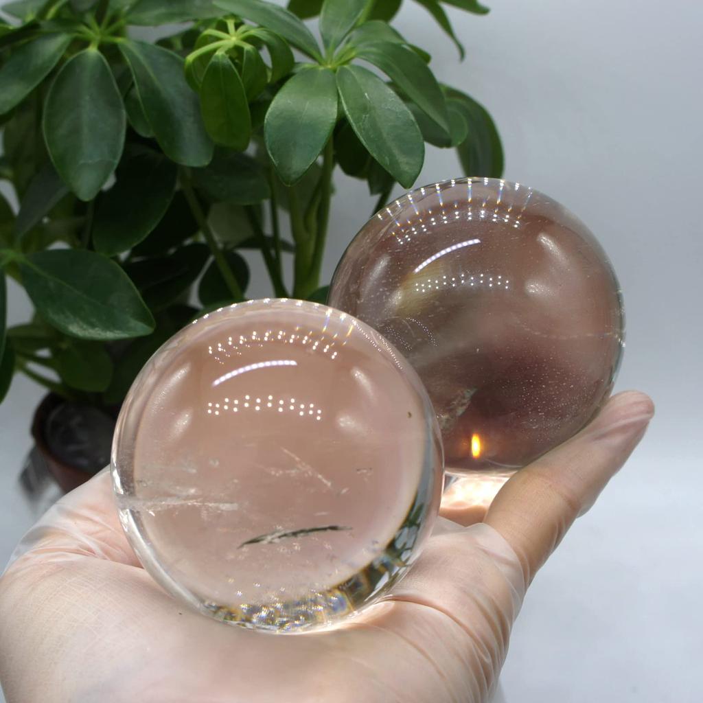 Set of 5 Earthen Crystal Round All Natural Crystal Highly Carefully Natural Authentic a Feng Shui Essentials for Home and Good Decorative Ornaments of