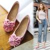 Fashion Classic Bowknot Shoes Women Flower Appliques Moccasines Femmes Faux Suede Ballets Flats Woman Slip On Single Shoes Daily Loafers