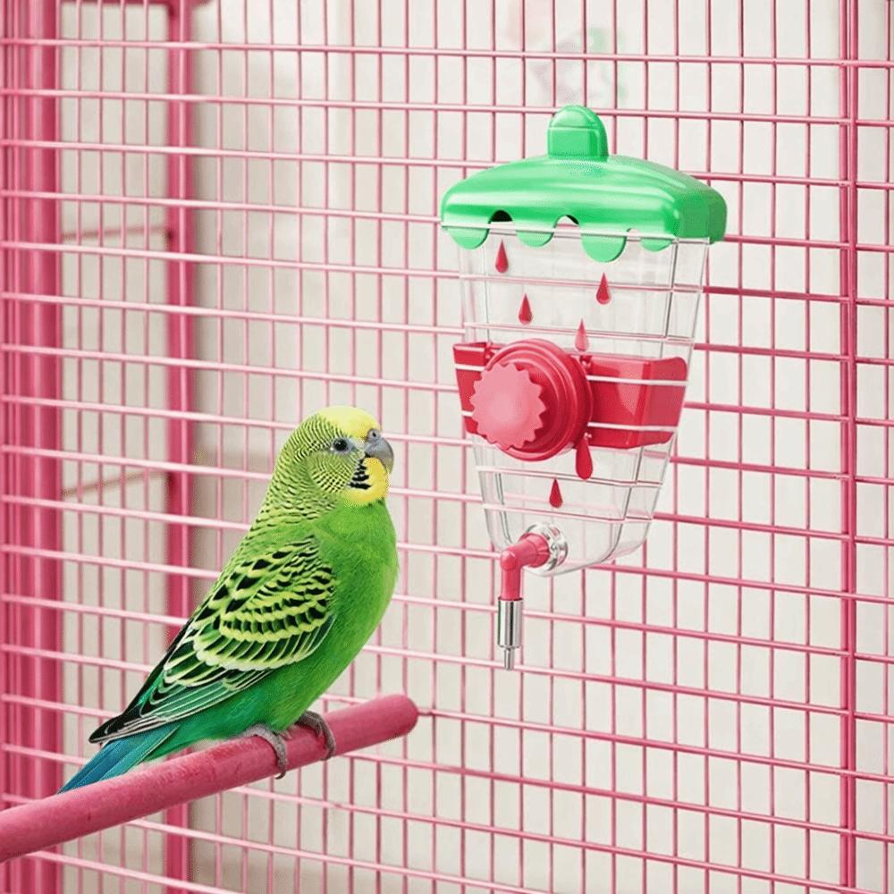 Spritzgeschützter Papageien-Wassserspender Große Kapazität Hängend Vogeltrinknapf Auslaufsicher Abnehmbar Vogel-Wasserflasche