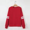 Women's Fashionable Round Neck Long Sleeved Sports Casual Color Blocked Pullover Sweater Sweatshirt Top