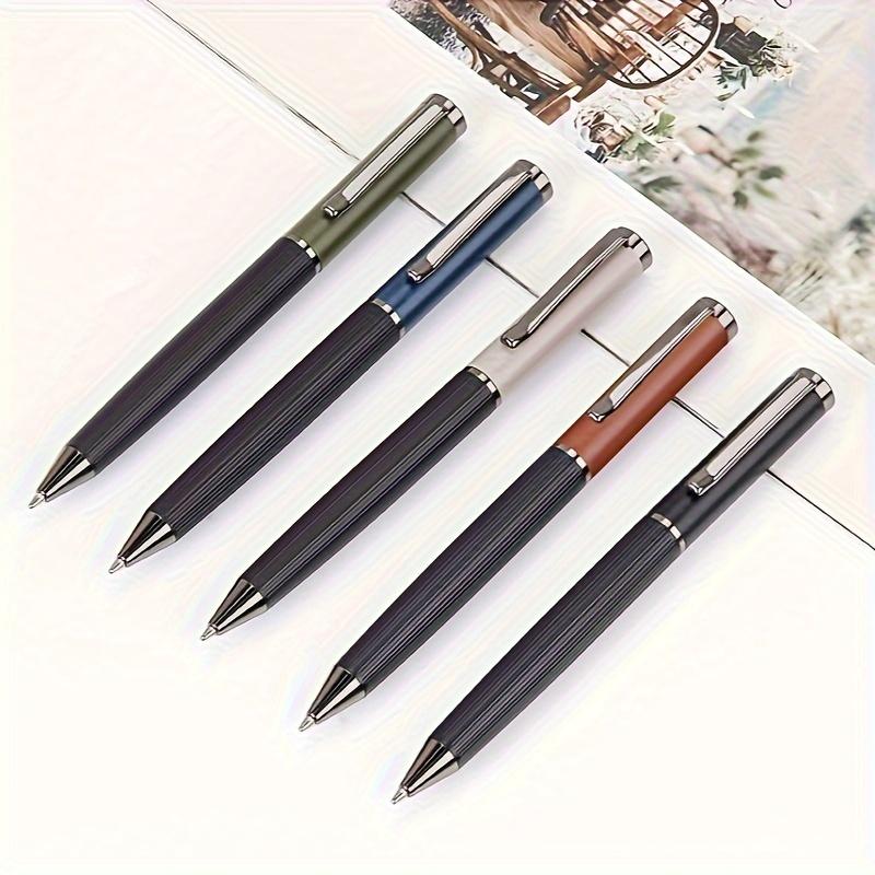 High-quality metal rotating ballpoint pen, business office signature pen, daily learning writing practice ballpoint pen (black ink)