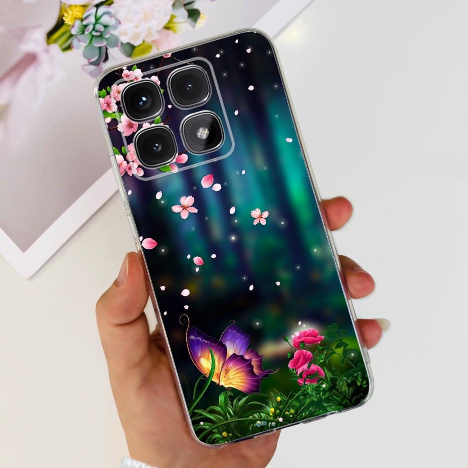 For Xiaomi 14T Pro Case Stylish Flowers Painted Cover 6.67'' Clear Silicone Phone Case For Xiaomi Mi 14T 14TPro Mi14T Soft Shell