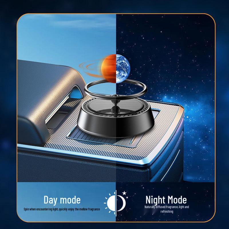 Solar Aromatherapy Planet Console Car Ornament with Long-Lasting Fragrance