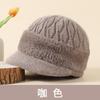 Hat Female rabbit fur fleece thickened knitted hat Warm elderly ear hat Winter cold resistant versatile wool hat