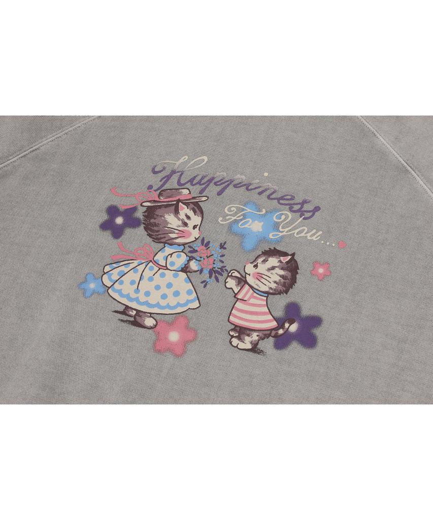CPGN STUDIO Happy Tommy Raglan Pigment Sweatshirt Ghost Grey