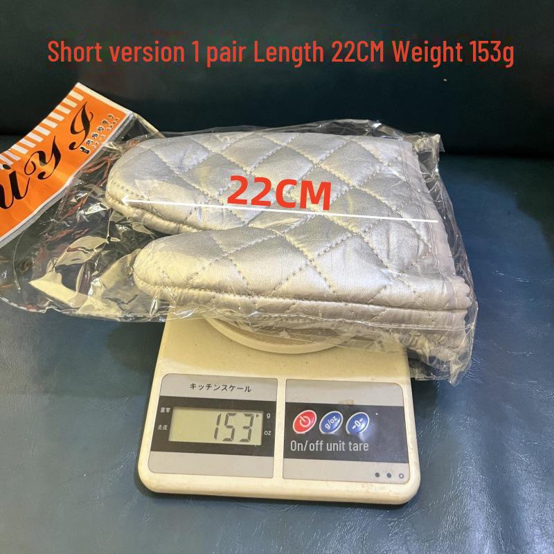 Silver Heat-Resistant Oven and Microwave Gloves for Kitchen and Laundry