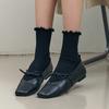 Bialicheu [3Pack] French Frill Socks (Long/Medium 2 Versions) 5 Colors
