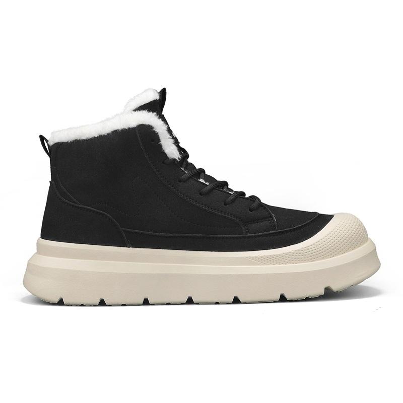 Warrior Cotton Daily Commuting Trendy Versatile Fashion Classic Snow Boots Men boots Black WXP(WZ)-264503M