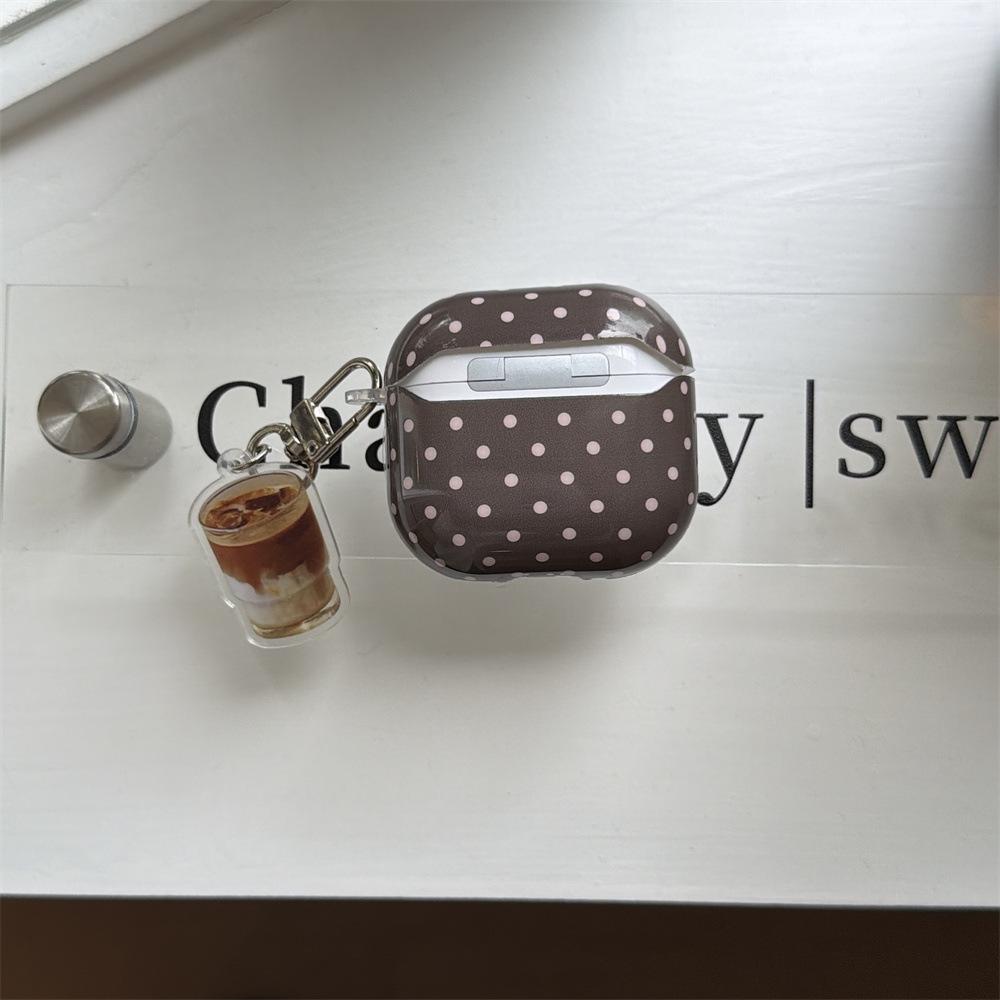 Applicable to Apple AirPods 1 /1 generation simple brown polka dot earphone cover PRO1 cute coffee cup pendant PRO1