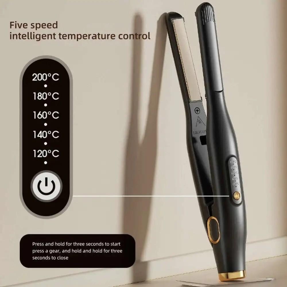 Auto Power-off 2 In 1 Hair Straightener Non-slip Handle Home Hair Curler  Travel