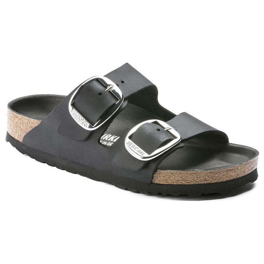 Birkenstock Arizona Big Buckle Oiled Leather Narrow Black Men Sneakers 1011075