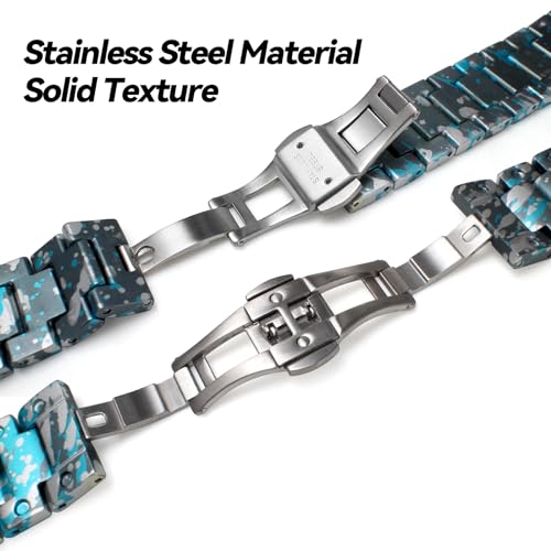 Herren Metall-Uhrenarmband mit Gehäuse, Kompatibel mit Casio und G-SHOCK Uhren DW-5600, GW-B5600, GB-5600, GWX-5600, GW/DW-5000, DW-5025, 5030, und