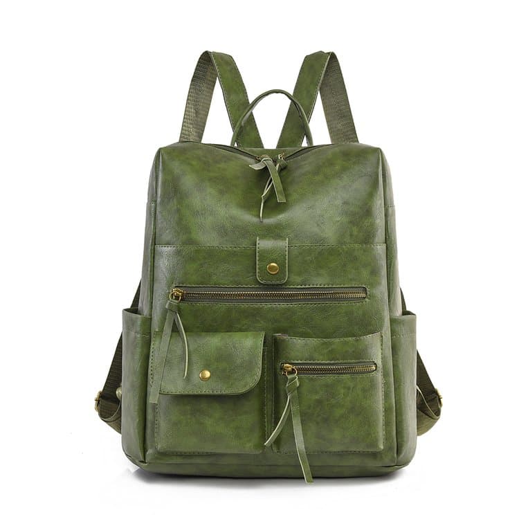 

Retro Leather Backpack Women s Travel School Bag