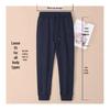 GAGN Women's Dark Blue Fleece Sweatpants: Thick, Warm, Loose Lantern Fit, High Waist, Slimming, Cuffed Sports Pants