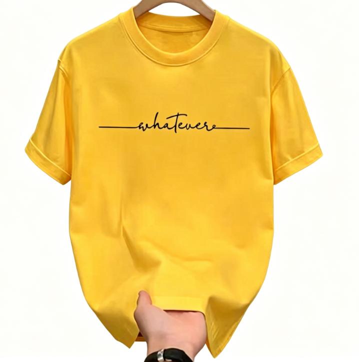 Unisexs Summer Cotton Fashionable Casual Sports Loose Plus Size Simple Letter Printed Round Neck Short Sleeved Tshirt Topmild