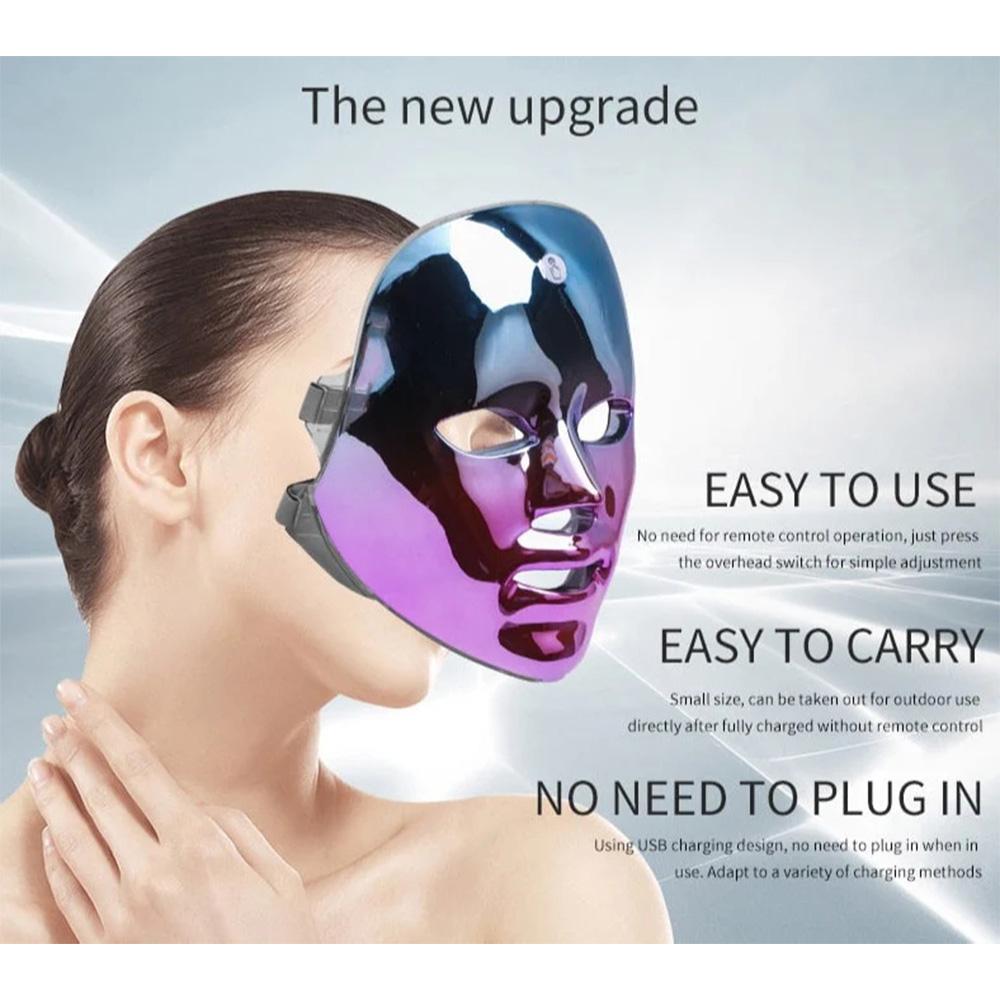 Επαναφορτιζόμενη LED Μάσκα Προσώπου 7-σε-1 Φορητή Συσκευή Οικιακού Spa για Πιο Λαμπερό Δέρμα