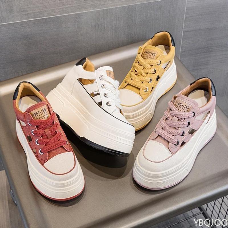 Fashion Summer new hollowed out interior height increasing casual sandals for women with sloping heels simple comfortable women's shoes