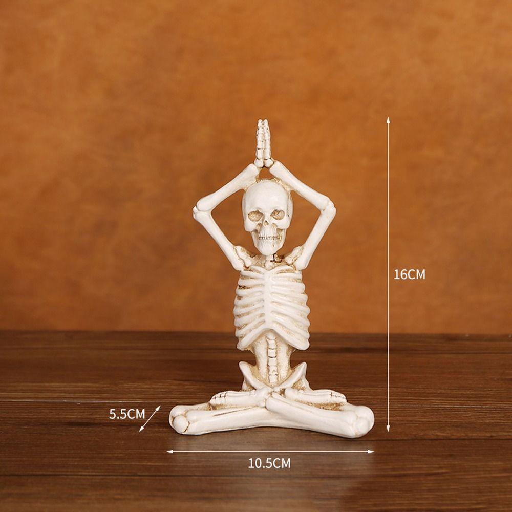 Resin Mini Skeleton Figurines Realistic Artificial Skull Model  Halloween Decor Gifts