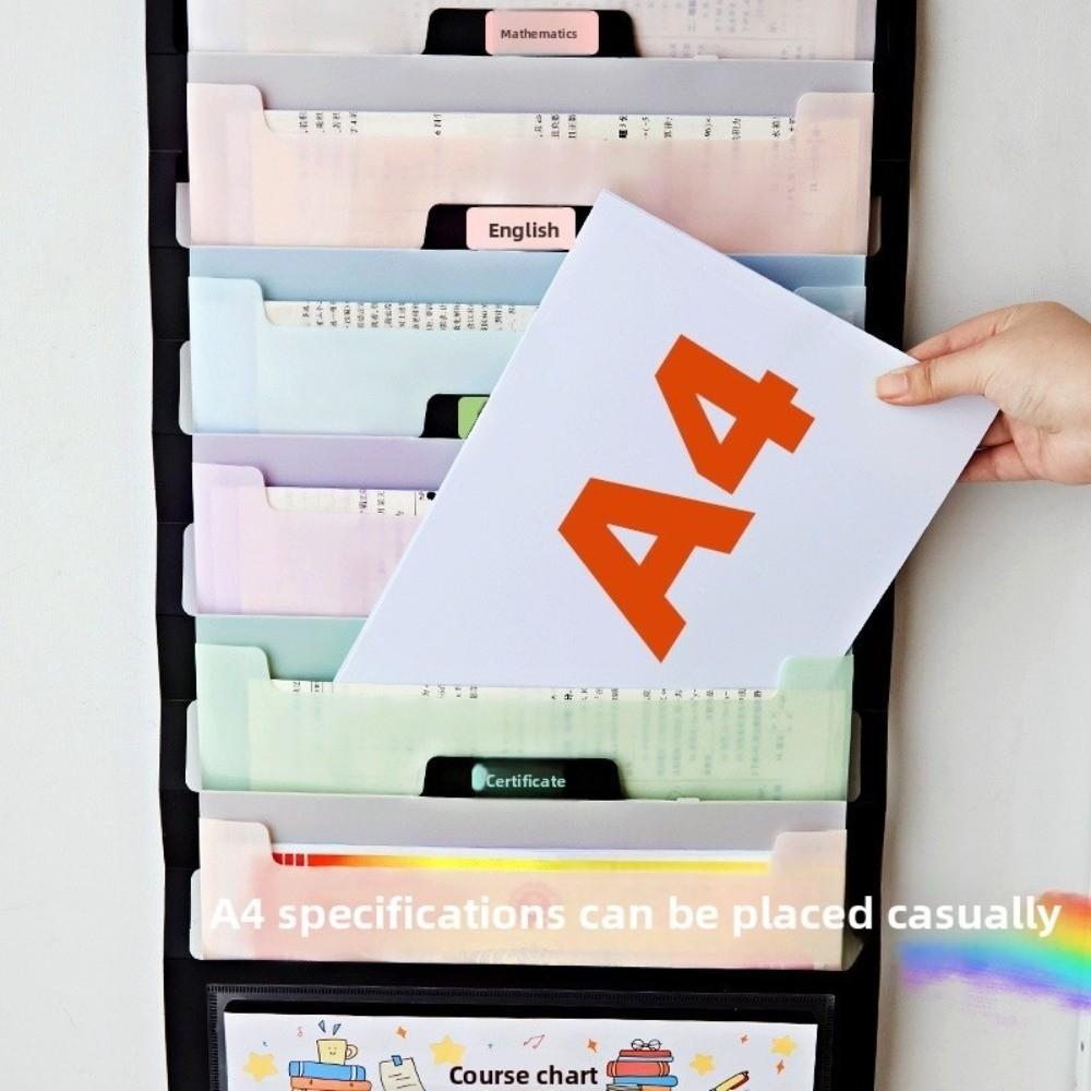 Large Capacity File Organizer 6 Pockets File Storage Bag Portable Hanging File Folders  Office