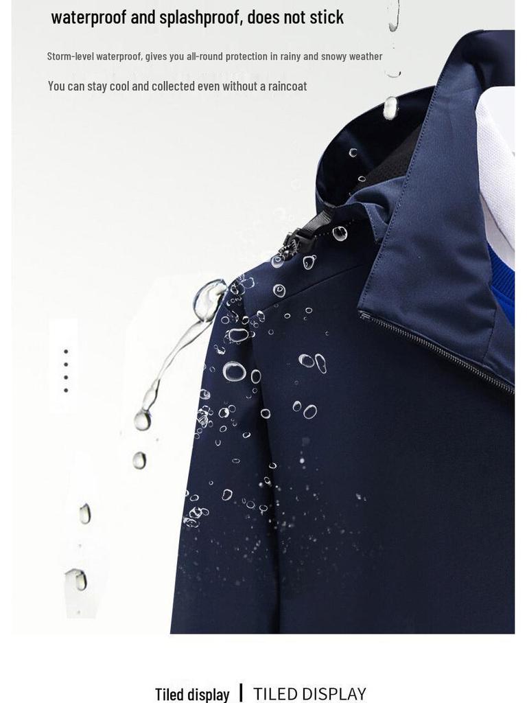 Spring & Autumn Outdoor Windbreaker, Detachable Hood, Solid Color Jacket for Men & Women