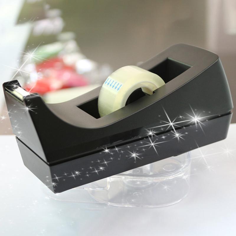 1 Stück Schwarzer Desktop Mini-Klebebandabroller Klebebandabschneider Mit Anti-Rutsch-Basis Abroller Klebeband Nachfüller Spender Für Büro Schulbedarf