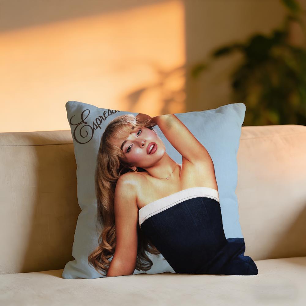 Sabrina Carpenter Album Cushion Cover Cozy Velvet Throw PillowSoft Warm Cushion For Sofa Bed
