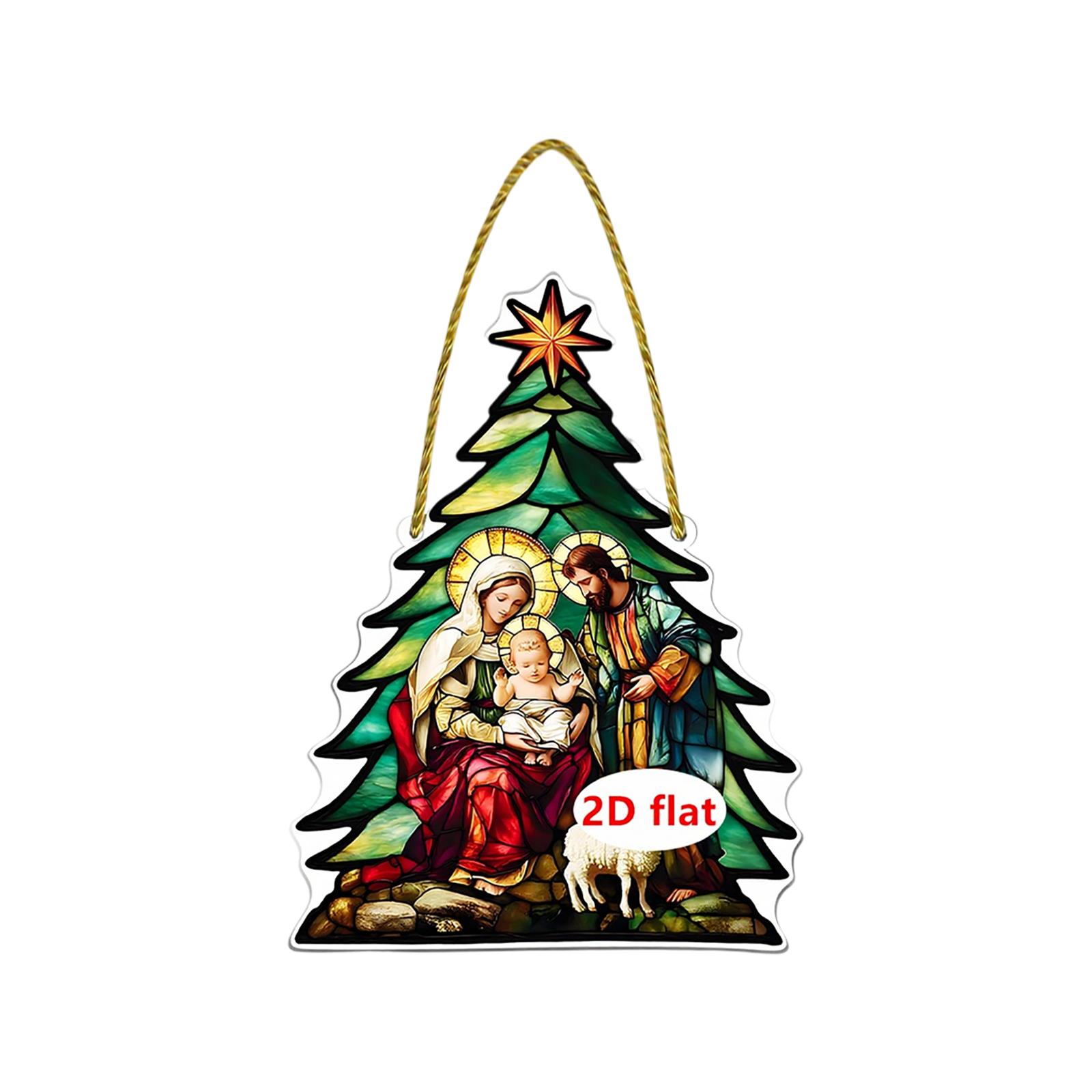 

2D Акриловые Рождественские Садовые Украшения для Дверей и Окон, Праздничные Украшения One Size