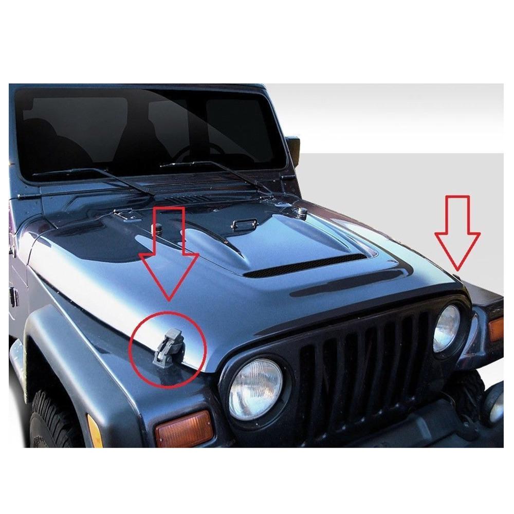 Pair Front Hood Latch Catch & Bracket for Jeep Wrangler TJ 97-06