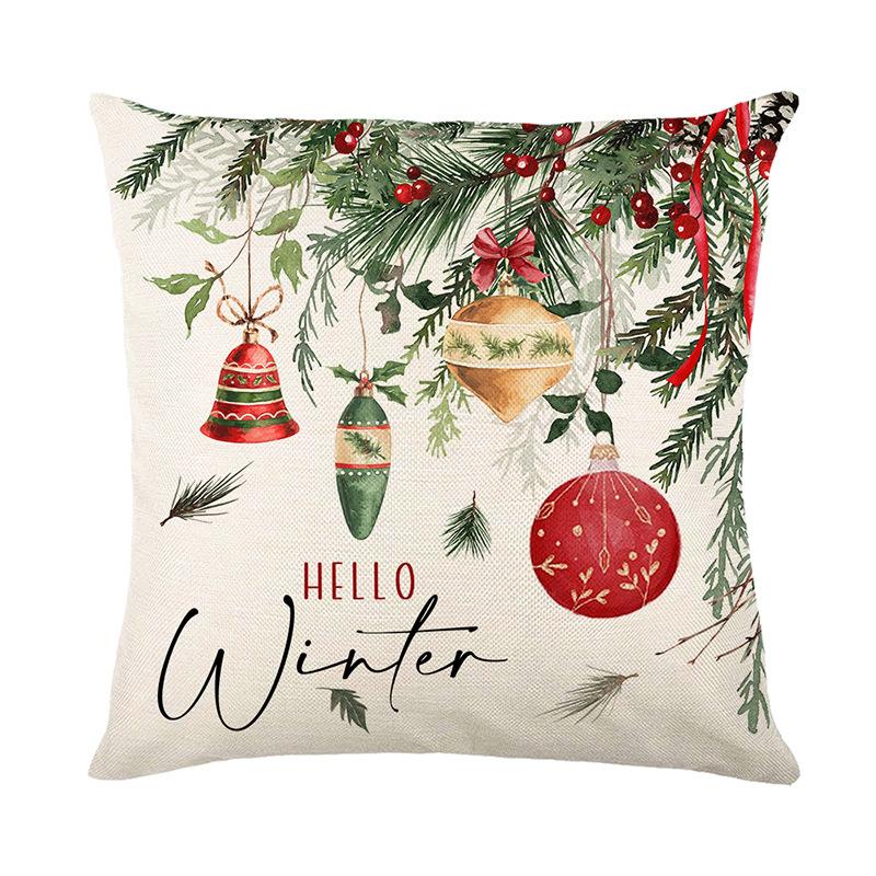 Christmas Pillowcases Holiday Decorations Living Room Sofa Cushion Covers Bedroom Pillow Covers(Without Pillow Core)