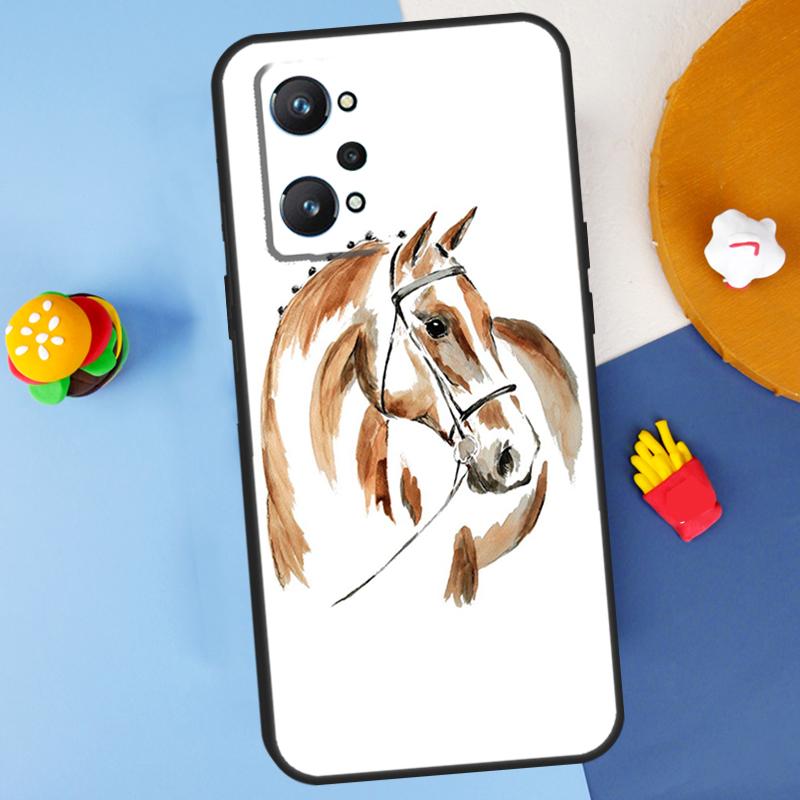 Horse Pony Painted For Realme 11 10 12 13 14 Pro Plus GT 5 6 6T GT7 Pro C61 C53 C51 C21Y C25S C55 C67 C75 Case