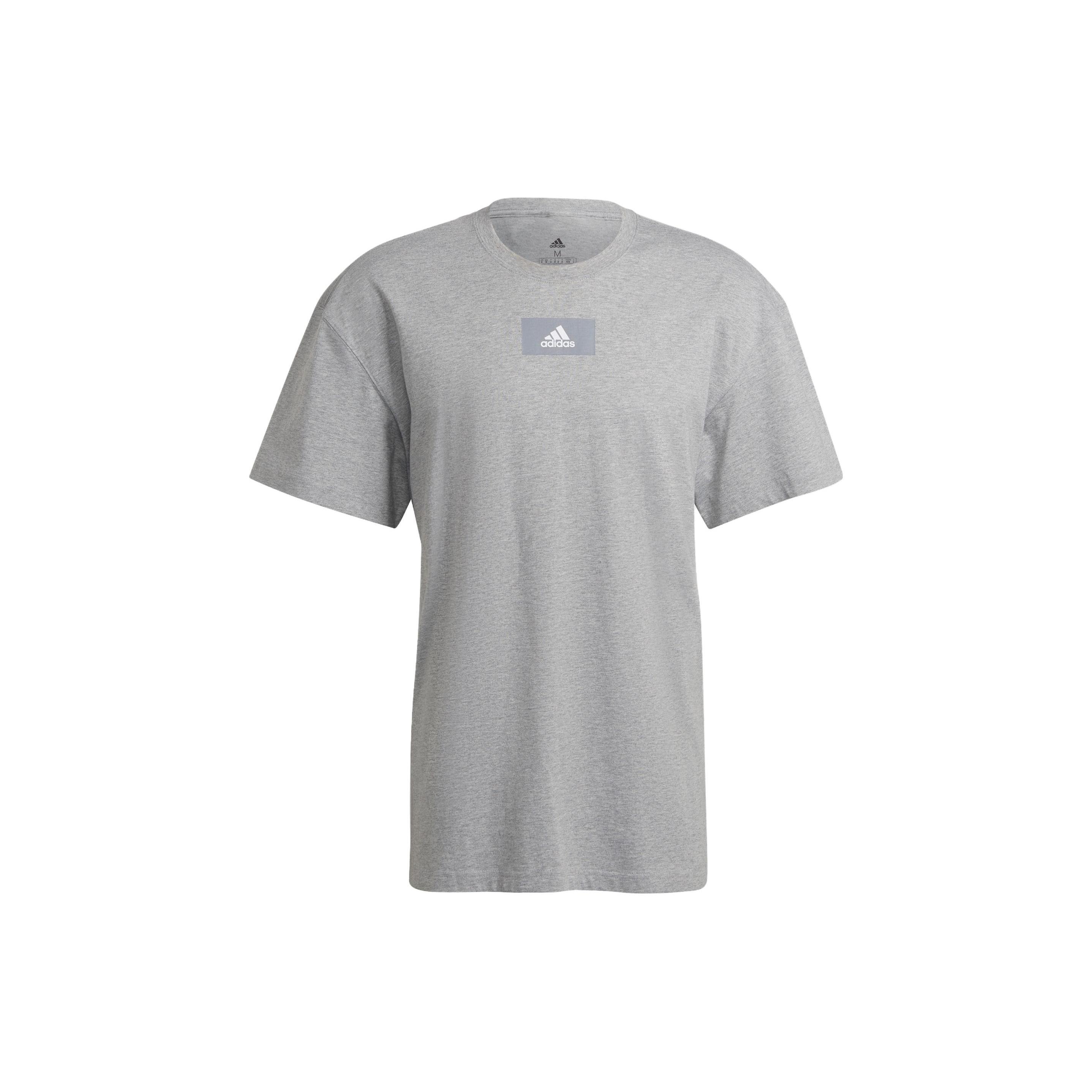 adidas M Fv T Solid Color Logo Athleisure Casual Sports Round Neck Short Sleeve Gray Men s HE4365 XL