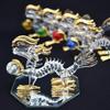 Fourcart Handmade Glass Feng Shui Purification Dragon with Ball, 4-inch X 3-Piece Set