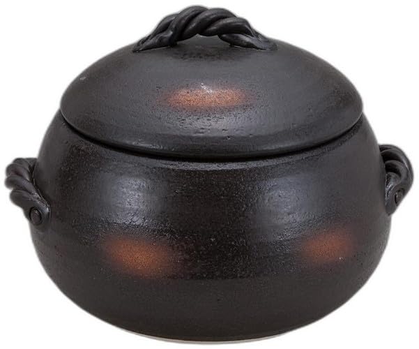 

вместимость риса x 21 x Керамический рис подходит для прямого Набор Setomonohonpo Кастрюля в форме каштана, 5 чашек [23,5 18,5 см] кастрюля, нагрев, чёрный