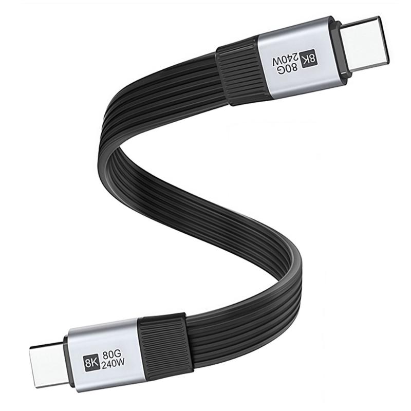 USB C Cable Supports 8K60Hz Video 240W Power Delivery 80Gbps Data Transmission For Laptop Phone USB4 Charging Wire