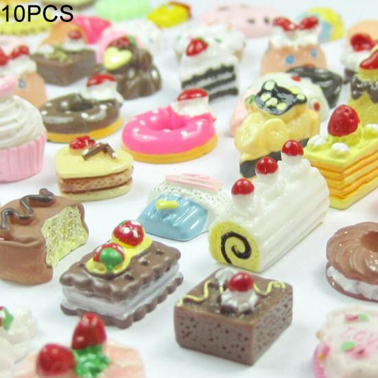 10Pcs Realistic Mini Biscuit Food Jewelry Donut Model DIY Decorative Accessory