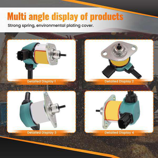 Kubota D100512V Stop Solenoid Valve: Compatible with 17208-60016, 17208-60015.