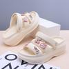 Fashion 2025 Summer Open Toe EVA Women’s Slippers Round Toe Appliques Platform Comfortable Slippers for Outdoor Daily Casual Sandals